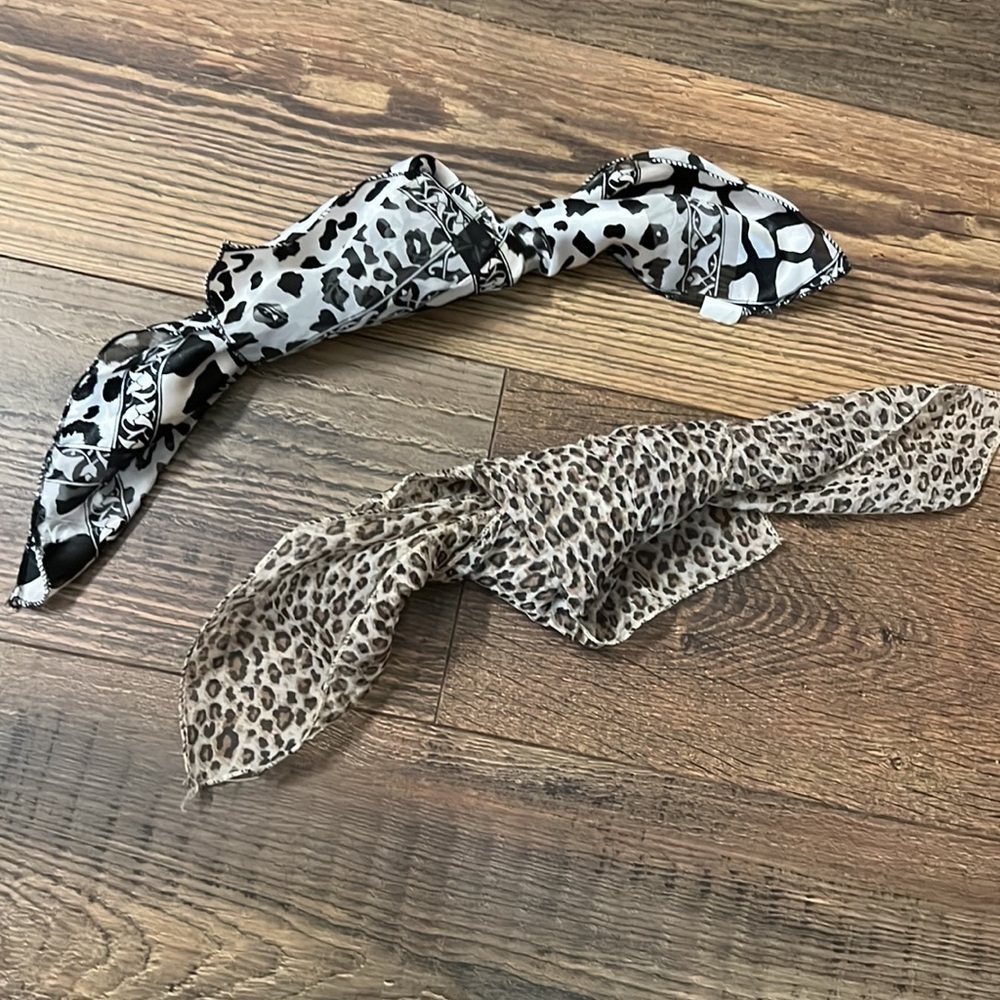 Animal print scarves. Bundle of two scarves